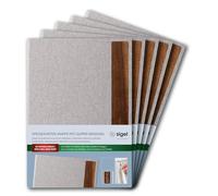 SIGEL SM222/5 Porta-menú - 5 unidades - incl. 2 fundas transparentes dobles para 8 páginas - encuadernación elástica - A4 - gris claro/marrón