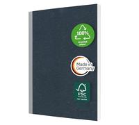 SIGEL SN320/2 Cuaderno A5 punteado, tapa blanda, 200 páginas, papel reciclado 80 g/m², FSC, vegano, black/anthracite, pack de 2 - Quicknote