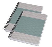 SIGEL SN600/2 Cuaderno espiral A5 cuadriculado, tapa blanda, 160 páginas, papel reciclado 80 g/m², FSC, vegano, blue/grey, pack de 2 - Quicknote