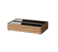 SIGEL VA200 Tarjetero para tarjetas de visitas de roble macizo, 10,7 x 2,2 x 6,3 cm, caben hasta 30 tarjetas