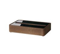 SIGEL VA202 Tarjetero para tarjetas de visitas de nogal macizo, 10,7 x 2,2 x 6,3 cm, caben hasta 30 tarjetas
