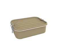 Sigg Caja de piedras preciosas para almuerzo de arena de caramelo, lonchera de acero inoxidable con borde de silicona a prueba de fugas, lonchera dividida para almuerzo y sobras