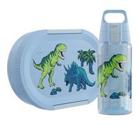 Sigg - LUMO Kids Set Dinosaurs - Botella infantil Viva One 0,5 L & LUMO Kids Lunchbox 0,8 L - Apto para microondas y lavavajillas - Sin BPA - Ligero - Para la escuela, la guardería y el ocio - Azul