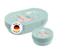 SIGG Lumo Unistar - Fiambrera infantil con lata adicional, diseño de unicornio, 2 en 1, sin BPA, color azul claro, 0,8 L