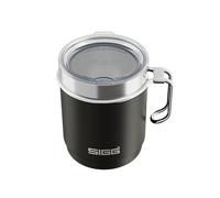 SIGG - Taza térmica - Camp Travel Mug Night Black 0.36 L | Con tapa de Tritán y asa, 3h caliente & 10h frío, Apta para lavavajillas, Sin BPA, 90 % reciclado, Negro