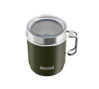 SIGG - Taza térmica - Camp Travel Mug Roasted Green 0.36 L | Con tapa de Tritán y asa, 3h caliente & 10h frío, Apta para lavavajillas, Sin BPA, 90 % reciclado, Verde oliva oscuro