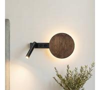 SIGMA Aplique de pared Hotel Mood, negro/marrón, metal, madera, G9