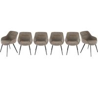 Signature - Juego de 6 sillones bridge en tela topo L64 cm - COLOMBE