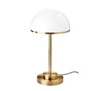 Signature - Lámpara de mesa en latón dorado y vidrio blanco - COUPOLE