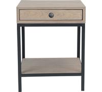Signature - Mesa de noche de roble y metal - Gilles