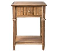 Signature - Mesita de noche con 1 cajón en madera maciza envejecida - GEORGES