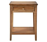 Signature - Mesita de noche con 1 cajón en madera maciza envejecida - RIVOLI