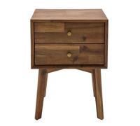 Signature - Mesita de noche con 2 cajones de acacia maciza L45 cm - PAUL