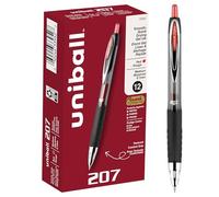 Signo Gel 207 Roller Ball Retractable Gel Pen, Red Ink, Medium, Dozen