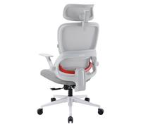 SIHOO B100SE Silla de Oficina Ergonómica, Soporte Lumbar, Reposacabezas Ancho, Reposabrazos Regulables, Malla Transpirable, Inclinación del Respaldo 90-135°, Blanco Nube (sin Reposapiés)