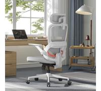 SIHOO B100SE Silla Oficina Ergonómica, Silla Escritorio con Soporte Lumbar | Espuma Suave, Reposabrazos Abatibles, Silla PC Cómoda para Home Office, Inclinación 110°-135° en 3 Niveles - Blanca