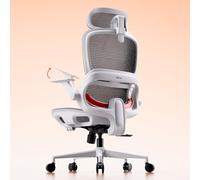 SIHOO Silla de Oficina ergonómica B100, cómoda Silla de Escritorio con Soporte Lumbar dinámico adaptativo, Silla de computadora con reposacabezas, reposabrazos abatibles (Blanca sin reposapiés)