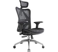 SIHOO Silla de Oficina ergonómica, Respaldo Alto, Asiento Trasero de Malla, Transpirable, reposabrazos 3D Ajustable y Soporte Lumbar, Base de Metal (Negro)
