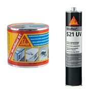 SIKA 428294 Cinta de butilo, Gris, Rolle á100mm & flex 521 UV, Blanco, Sellador multiusos poliuretano híbrido, Sellador adherente para sellados y uniones elásticos, resistente a la intemperie, 300ml