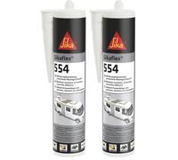 SIKA - Adhesivo de montaje STP - Sikaflex 554 blanco - Componentes y cargas dinámicas grandes - Construcción - Resistente a la intemperie - 300 ml (Paquete de 2)