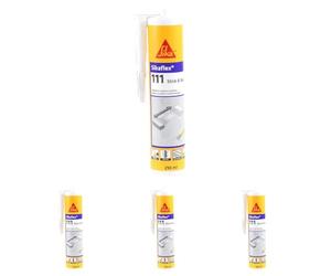 SIKA - Adhesivo y sellador flexible - Sikaflex-111 Stick & Seal - Negro - Masilla multiuso - Suporte multiple - Interiores y exteriores - Superficies humedas - 290ml (Paquete de 4)