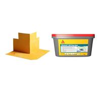 SIKA, Cinta Sellante Impermeable para Puentear Fisuras, Esquina Exterior, 20 Piezas, Membrana Impermeabilizante, Gris Claro, Lista al Uso para Aplicar en Baños y Duchas, 7 kg