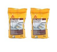 Sika Minipack Mortero de Reparación, listo para su uso, reforzado con microfibras sintéticas para reparar, regenerar reperfilado y regularización de superficies de hormigón, Gris, 5 kg (Paquete de 2)