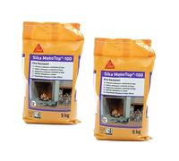 Sika Monotop-100 Fire Resistant, Mortero refractario de fraguado rápido para la construcción y reparación de elementos resistentes al calor hasta 750°C, Gris, 5kg (Paquete de 2)