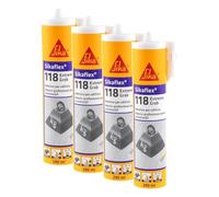 SIKA - Sikaflex 118 Extreme Grab, Masilla adhesivo de construcción para montaje sin fijación temporal, Potente agarre inicial, interior y exterior, Blanco, 290 ml (Paquete de 4)