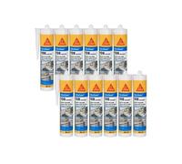 Sika SikaSeal 108 - Masilla para cocina y baño (12 x 300 ml), color gris