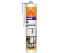 SIKA - SikaSeal-110 Carpintería y acristalamiento, PVC blanco, sellador de silicona neutra profesional: calafateo de juntas de construcción y carpintería, multisoporte, 300 ml