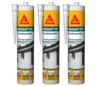 SIKA - Silicona neutra - SikaSeal 174 Construcción - Transparente - Sellador de silicona para marcos de puertas y ventanas - Muy bajo olor - 300ml (Paquete de 3)