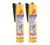 Sikaflex 11 FC Purform, Negro, Masilla adhesivo multiusos, junta y pegamento, Sellador poliuretano multisoportes, interior y exterior, 300 ml (Paquete de 2)