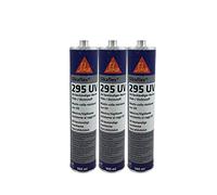 Sikaflex 295 - Juego de 3 adhesivos para lunas de plástico (resistente a los rayos UV, ideal para la construcción de barcos, 300 ml), color negro