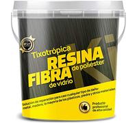 Sikd - Fibra de Vidrio y Resina de Poliéster 1kg. Kit Reparación fibra de vidrio con lija. Embarcaciones, Piscinas, Depósitos, Caravanas, Tuberías, Carrocerías Coches, Motos, Esculturas, Moldes