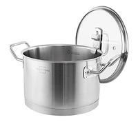 SILBERTHAL Olla 24 cm alta con tapa de cristal - Gas, inducción y Horno - Cacerola acero inoxidable 18/10