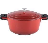 Silecomplaza, 3422-385, Sartén de inducción Schmortopf, de cerámica, color rojo, con tapa, diámetro de 28 cm, capacidad de 6,8 litros, color rojo