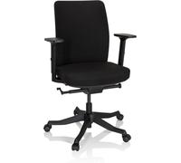 Silecomplaza 640521. Silla de oficina "Senator", tapizada en tela negra. Silla giratoria para oficina con soporte lumbar y asiento acolchado