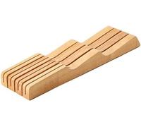 Silecomplaza: Bloque de cuchillos horizontal, soporte de cuchillos de goma y madera, sin cuchillos. Cajón organizador y soporte. Estante para cuchillos de ventilación. Ordenado
