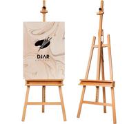 Silecomplaza, caballete tipo A, para estudio, caballete de suelo ajustable de madera de haya con estante, para adultos y estudiantes, soporta lienzos de hasta 124 cm, color natural