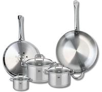 Silecomplaza ELO 9509550, juego de utensilios de cocina, 5 piezas, 2 sartenes de 28 y 32 cm y 3 ollas de 12, 16 y 20 cm. Marca Elo Profi, color Citrin, acero inoxidable, apto para inducción