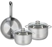 Silecomplaza ELO 9870450, juego de utensilios de cocina, 3 piezas: 1 sartén de 28 cm y 2 ollas de 20 y 24 cm, marca Elo Profi, acero inoxidable, apto para inducción