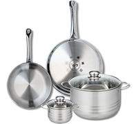 Silecomplaza ELO 9876050, juego de utensilios de cocina, 4 piezas: 2 sartenes (24 y 28 cm) y 2 ollas (12 y 24 cm), Elo Profi, acero inoxidable, apto para inducción