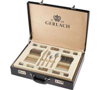 Silecomplaza Gerlach Valor, juego de cubiertos en estuche para 12 personas. Apto para lavavajillas. Incluye: cubiertos para mesa, cuchillos, tenedores, cucharas, cucharas de café, tenedores para paste