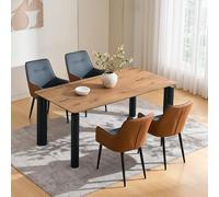 Silecomplaza: Juego de 4 sillas de comedor con reposabrazos, tapizadas en cuero sintético. Sillas de cocina, sillones de acento, sillones de comedor de diseño bicolor, sillones de sala de estar, silla