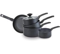 Silecomplaza, juego de 5 piezas para ollas, apto para inducción, que incluye: sartén de 25 cm, cacerola pequeña de 14 cm, y tres cacerolas de 16, 18 y 20 cm. Juego de cocina más resistente (9 veces má