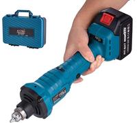 Silecomplaza KATSU FIT-BAT: Amoladora recta inalámbrica de 21V con motor brushless, batería de 3.0 Ah y cargador, mandril de 6 mm y 6 velocidades, en estuche de plástico