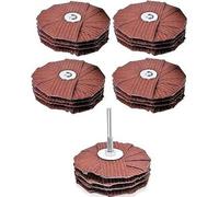 Silecomplaza, kit de 5 discos de lija tipo "mop", de 10,2 cm de diámetro, para lijadora con eje, grano 80. Incluye cepillo abrasivo para lijadora con eje de 1/4 de pulgada, ideal para trabajos de carp