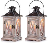 Silecomplaza: Linterna decorativa de madera de estilo vintage, ideal para bodas rústicas, centros de mesa, linternas colgantes, decoración de estilo rústico, decoración del hogar, uso tanto en interio