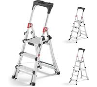Silecomplaza Master TL100 Topline: Escalera telescópica de aluminio 3 en 1. Altura de trabajo flexible, con capacidad para soportar de 3 a 5 escalones, hasta 150 kg. Altura de trabajo ajustable de 2,6